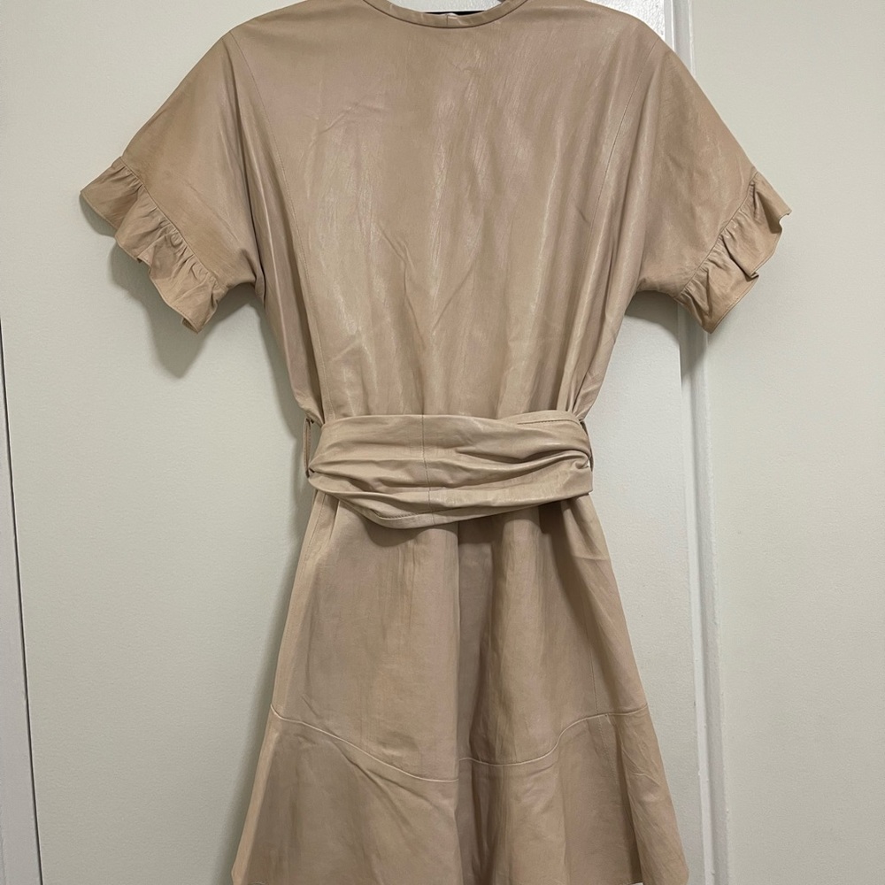 Tan Real Leather Dress